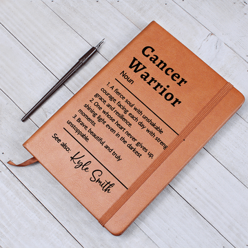 Cancer Warrior Custom Name Notebook, Personalised Gift for Her or Him, Encouragement Gift for Cancer Fighter or Survivor