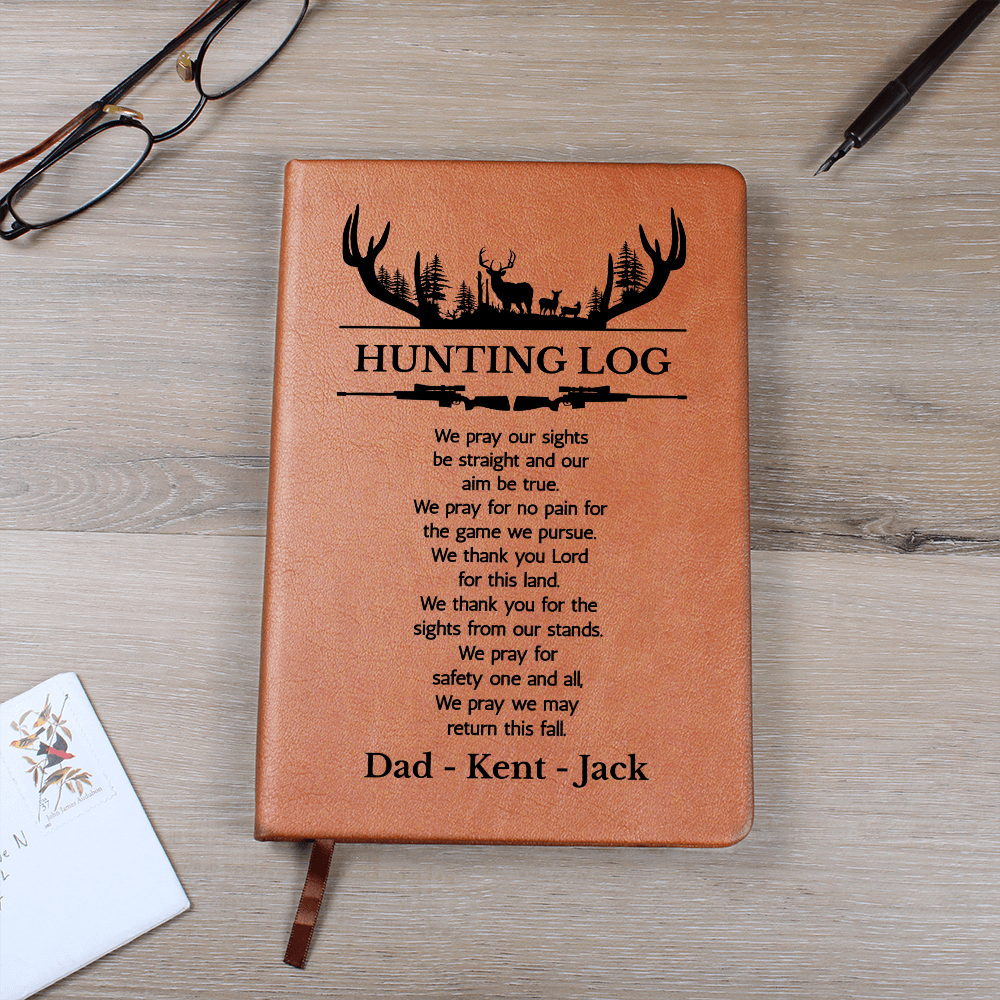 Personalized Hunting Log Book with Hunting Prayer | Custom Hunting Journal | Christmas Gift for Hunter