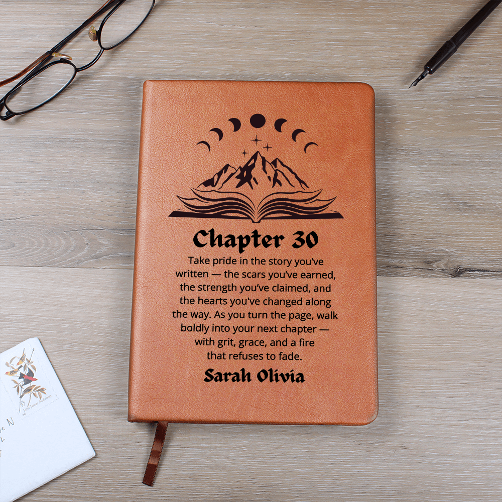 Chapter Thirty Custom Journal, Thirtieth Birthday Gifts, Personalized 30th Birthday Book Lover Gift Bookish Birthday Gift for Her