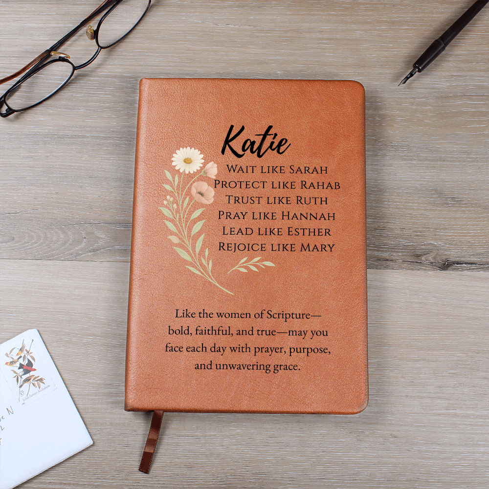Personalized Christian Journal for Women – Women of the Bible Gift – Faith-Based Prayer Notebook – Vegan Leather Gift