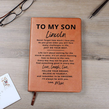 Personalized Notepad Unique Gift for Son, Rustic Diary To My Son Gift from Mom or Dad