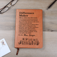 Difference Maker Personalized Journal | Custom Vegan Leather Notebook Mentor Teacher Coach Gift Christmas Appreciation Thank You