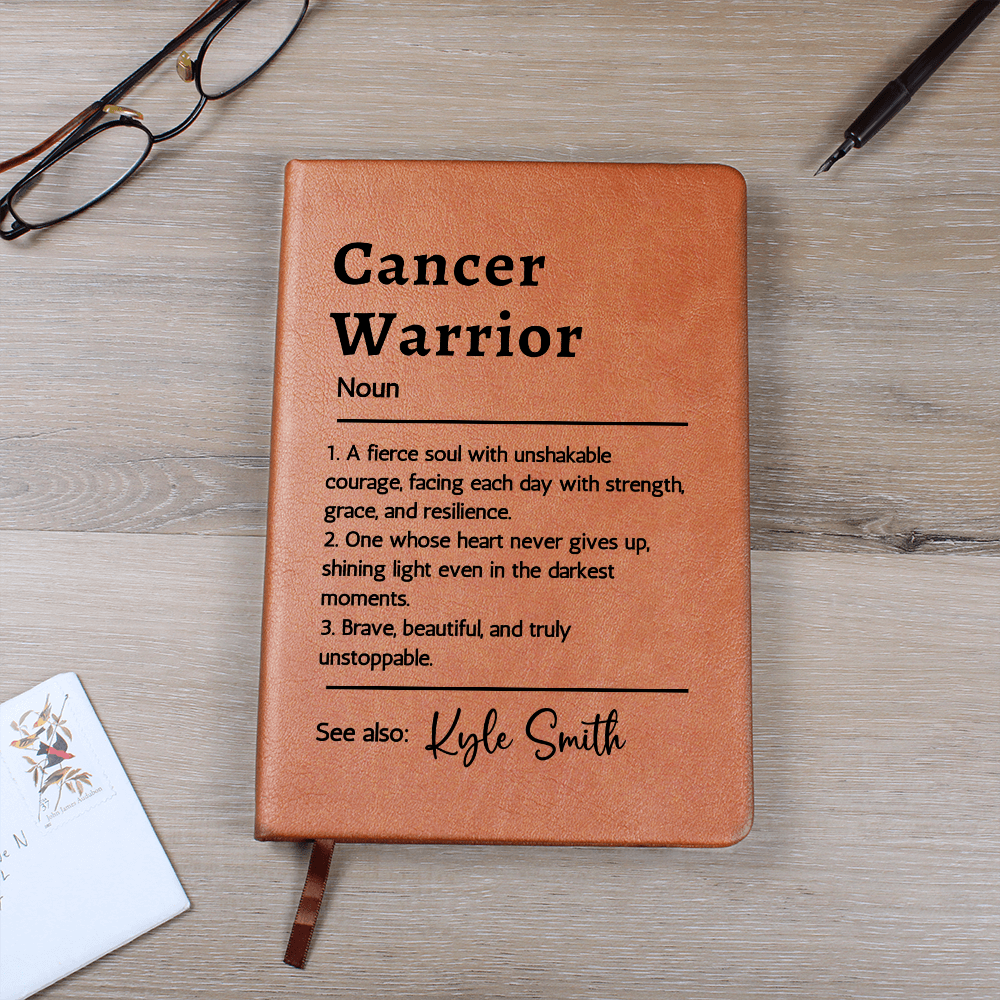 Cancer Warrior Custom Name Notebook, Personalised Gift for Her or Him, Encouragement Gift for Cancer Fighter or Survivor