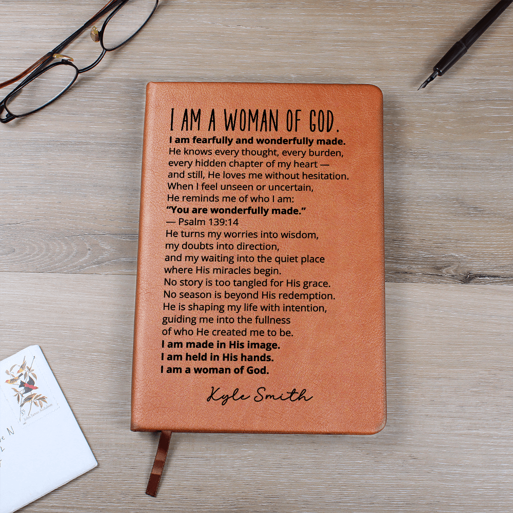 Christian Woman of God Journal Personalized Faith Notebook Custom Name Inspirational Scripture Gift