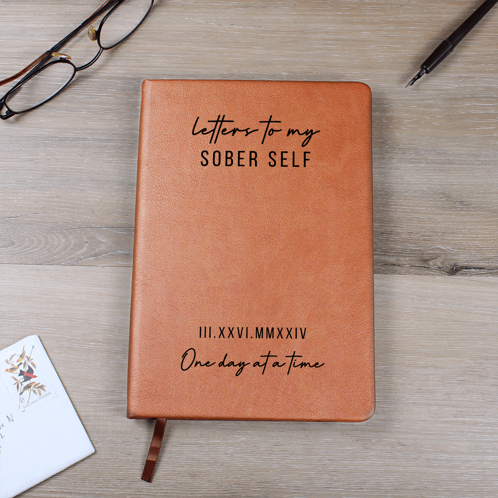 Personalized Sobriety Journal Sobriety gift for Men Women Recovery Gift Sober Anniversary gift Sponsor gift Custom date Roman Numeral