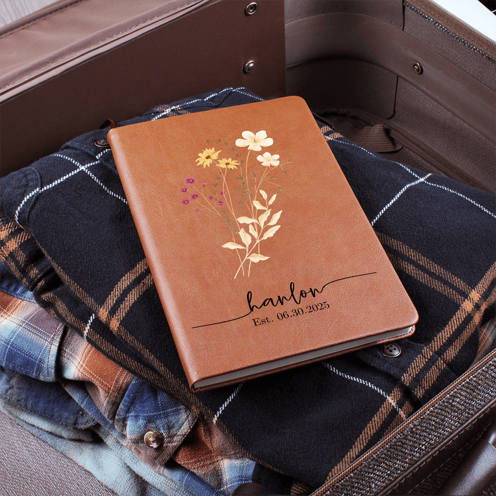 Wildflower Personalized Journal Custom Notebook For Women Personalized Gift For Her Floral Gratitude Journal Bridesmaid Gift For Mom
