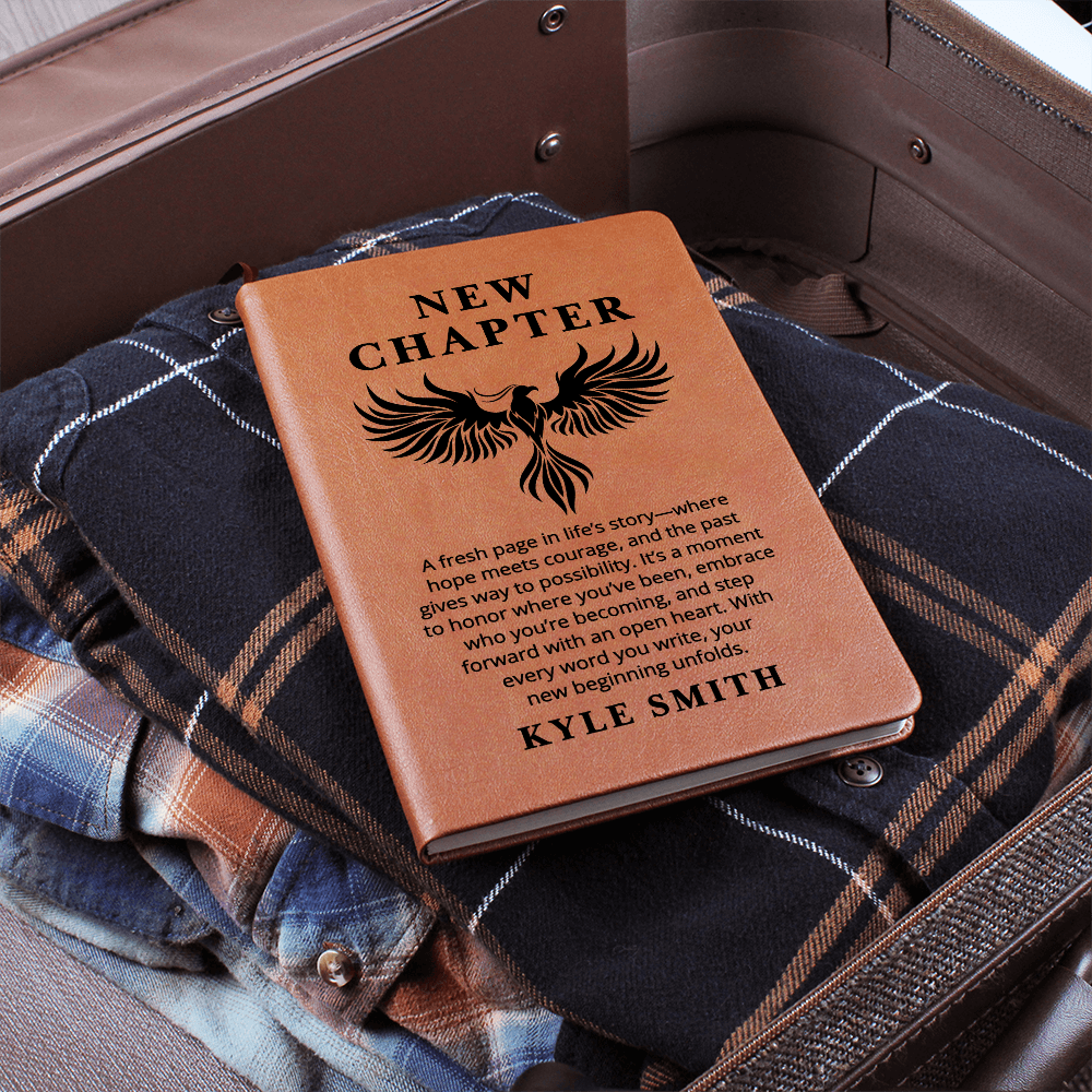 Personalized Sobriety Journal | Custom Name New Chapter Notebook | Addiction Recovery Gift | Sober Anniversary Encouragement Gift