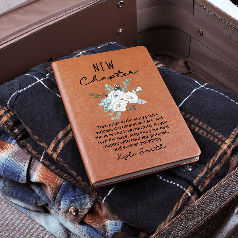 Coworker Leaving Gift Journal, New Chapter Farewell Notebook, Personalized Goodbye Gift for Colleague, Going Away Present, Christmas Gift