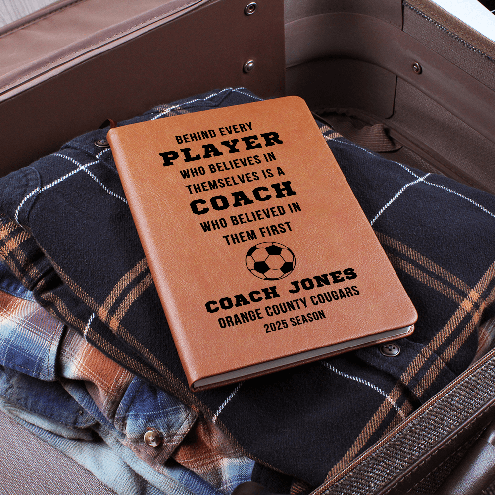 Personalized Coach Gift Journal – Custom Team Name, Coach Name & Sport Icon – End of Season Sports Notebook for Any Coach Appreciation