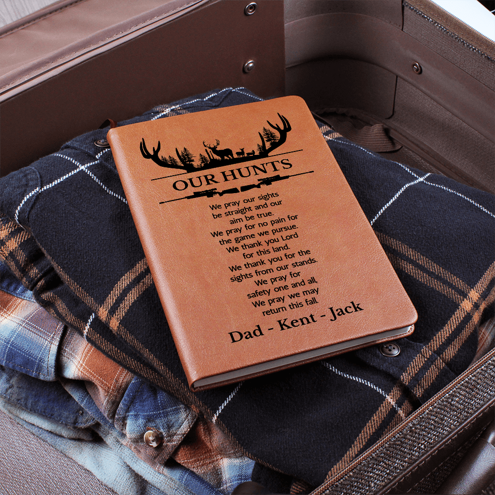 Personalized Family Hunting Journal, Engraved Leatherette Journal for Hunting Notes, Custom Journal For Hunters, Customized Hunting Log