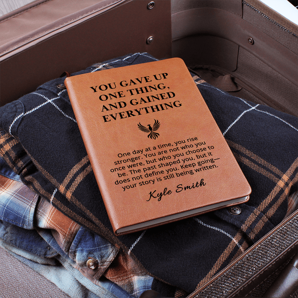 Sobriety Gift Journal with Phoenix | Personalized Vegan Leather Notebook | Recovery Milestone Gift | Inspirational Encouragement Gift