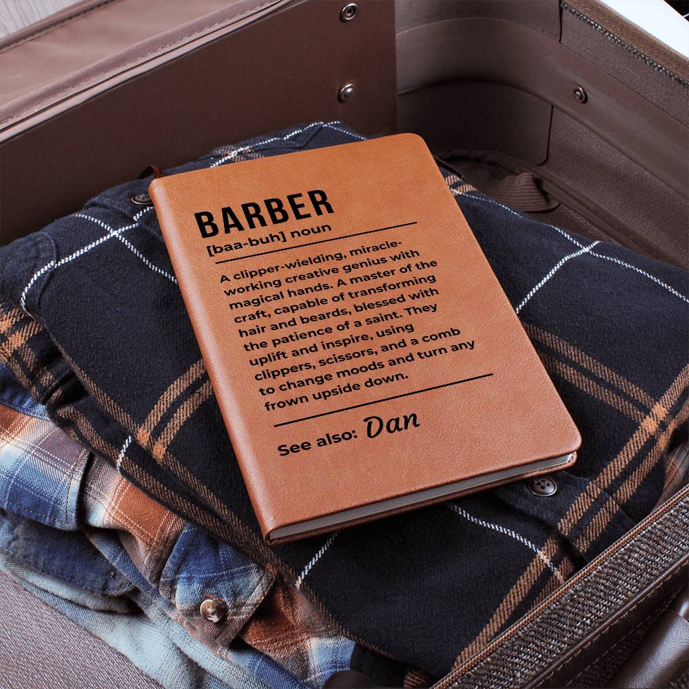 Personalized Barber Notebook | Custom Name Barber Gift, Hairdresser Gift, Barber Birthday Gift, Christmas Gift for Him Barber Shop