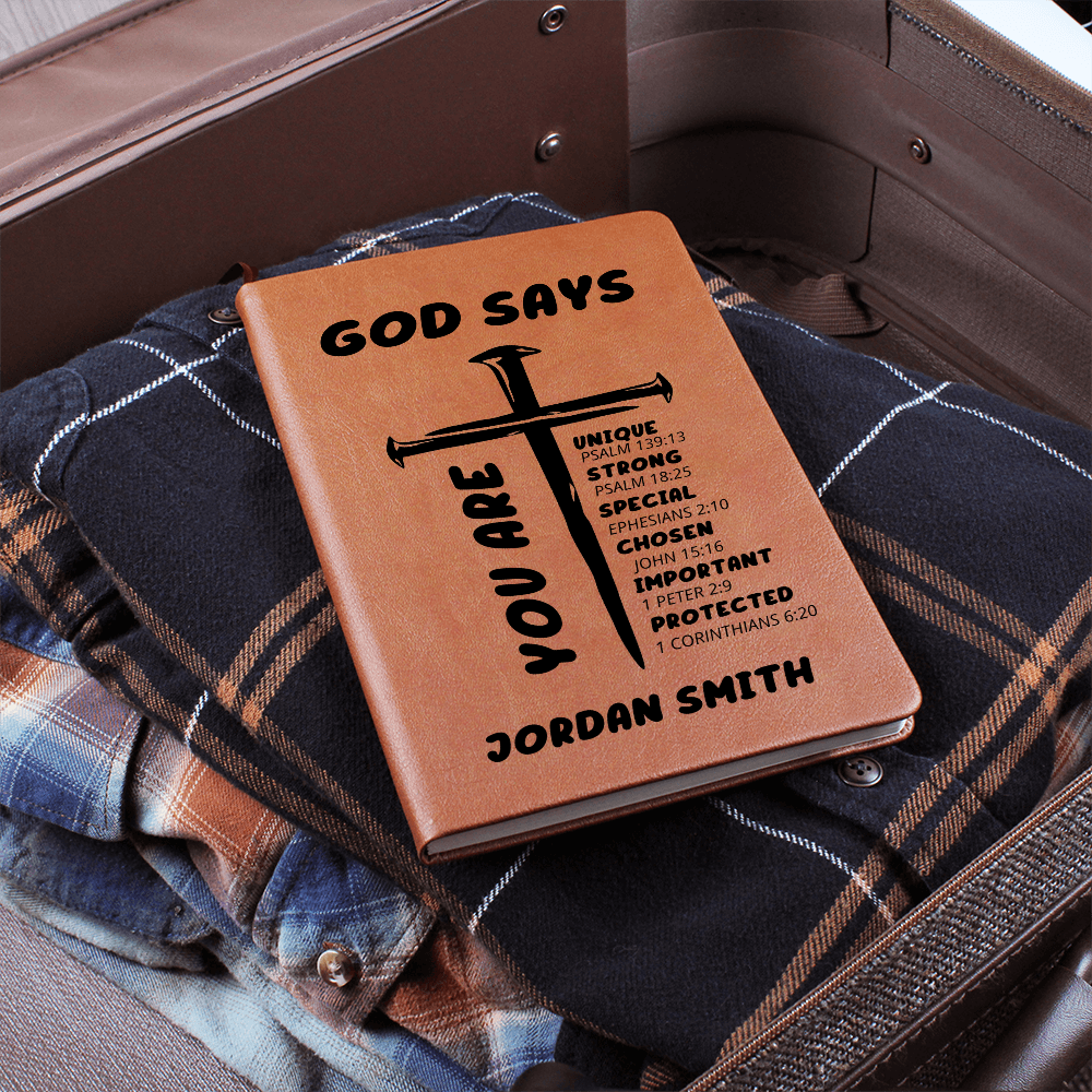 Personalized Prayer Journal For Him, Custom Bible Verse Leather Journal, Father's Day Gift, Birthday Christian Gift for Men