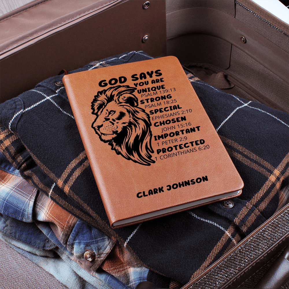 God Says You Are Personalized Prayer Journal for Men – Custom Name Faith Notebook Christian Gift for Dad, Husband, Son, Nephew, or Teen Boy