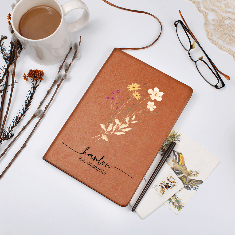 Wildflower Personalized Journal Custom Notebook For Women Personalized Gift For Her Floral Gratitude Journal Bridesmaid Gift For Mom