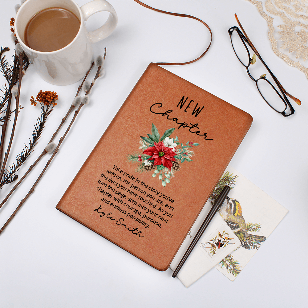 Coworker Leaving Gift Journal, New Chapter Farewell Notebook, Personalized Goodbye Gift for Colleague, Christmas Gift Going Away Present