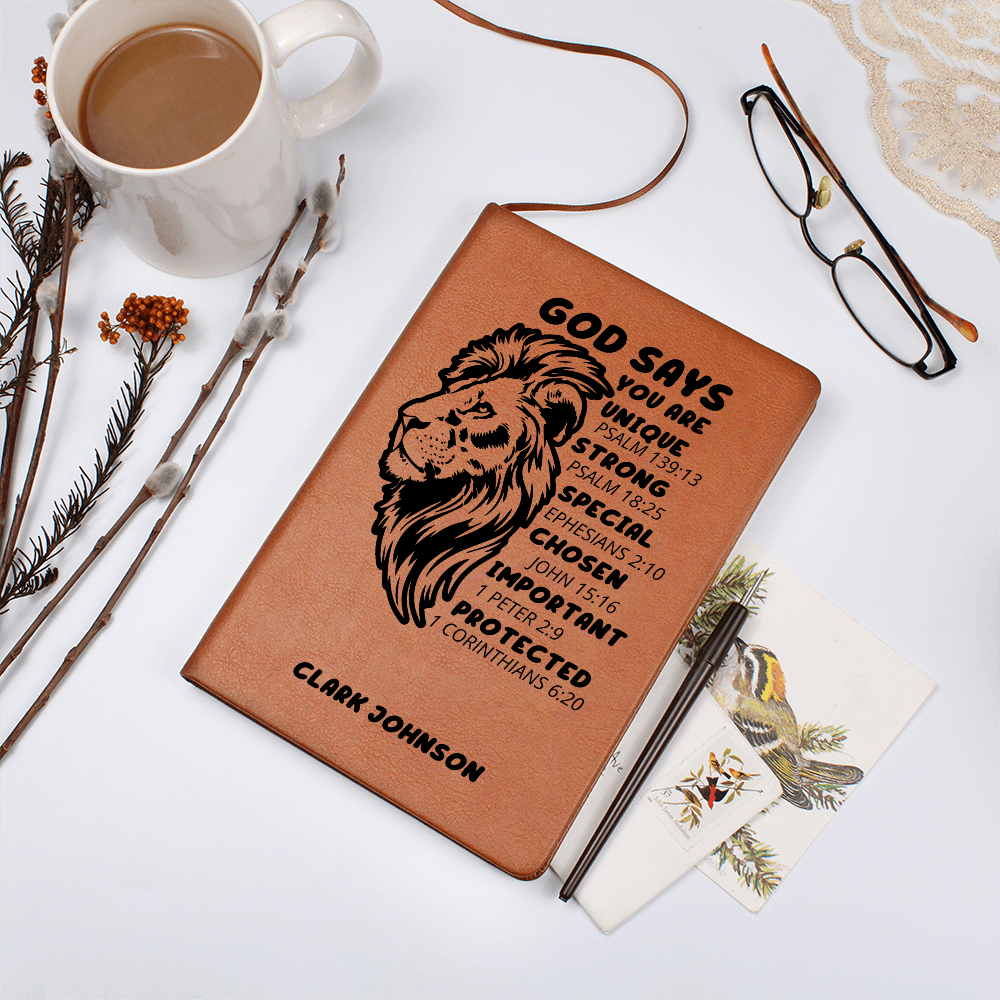 God Says You Are Personalized Prayer Journal for Men – Custom Name Faith Notebook Christian Gift for Dad, Husband, Son, Nephew, or Teen Boy