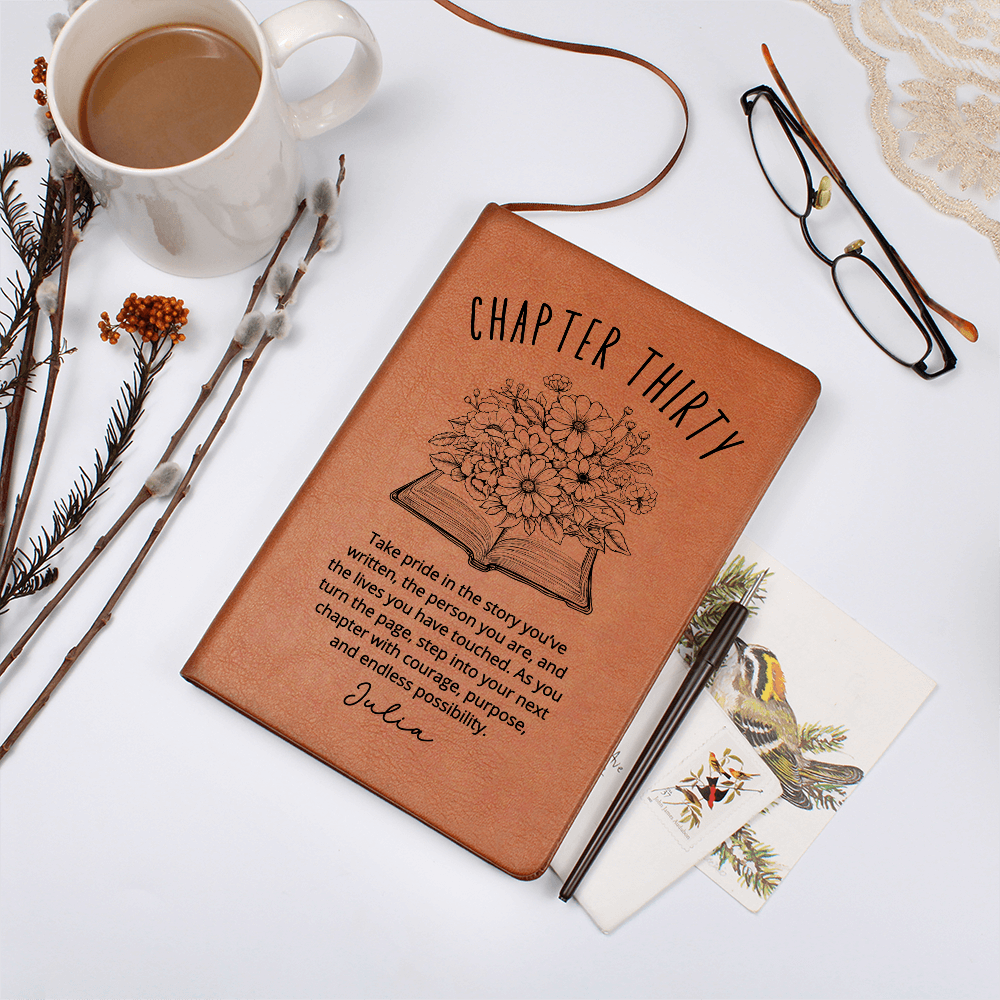 30th Birthday Gift Chapter 30 Name Journal, 30 Years Old, Turning Thirty Notebook, 30 Years Old Gift for Her or Him, Friend Daughter Sister