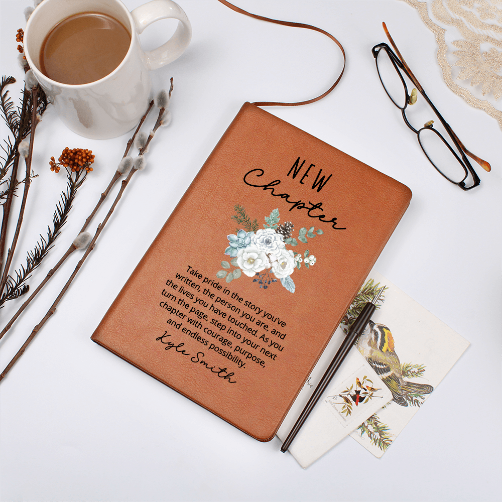 Coworker Leaving Gift Journal, New Chapter Farewell Notebook, Personalized Goodbye Gift for Colleague, Going Away Present, Christmas Gift