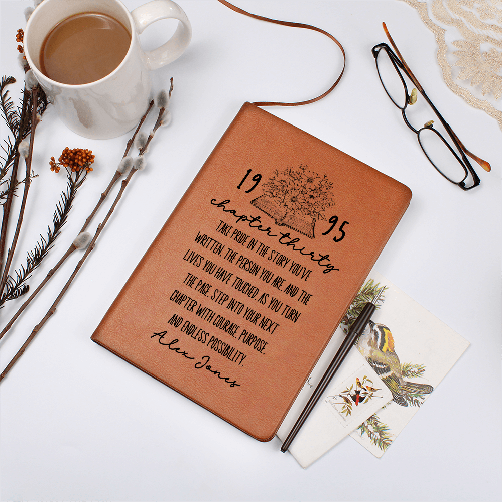 Custom New Chapter Name And Year Journal Personalized 30th Birthday Gift Vintage 30th Birthday Party Vintage Est 1995