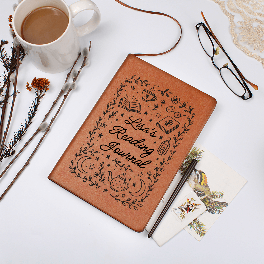 Book Lover Gift – Personalized Reading Journal | BookTok Notebook, Custom Vegan Leather Journal, Cozy Bookish Gift for Her or Teen