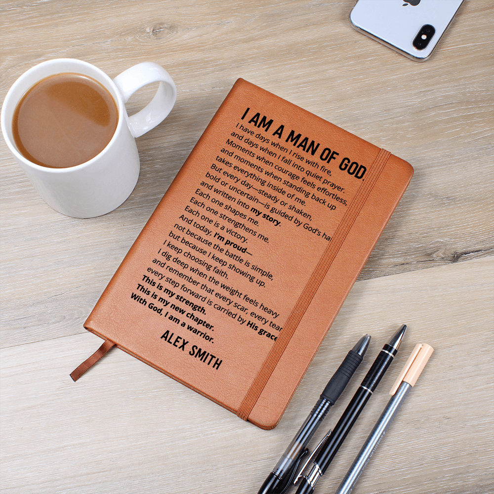 Christian Man of God Journal Personalized Faith Notebook Custom Name New Chapter Gift