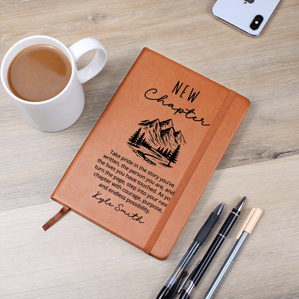 New Chapter Custom Journal Going Away Gift for Coworker - Personalized Gift for Boss Leaving New Job Gift, Retirement Farewell Present