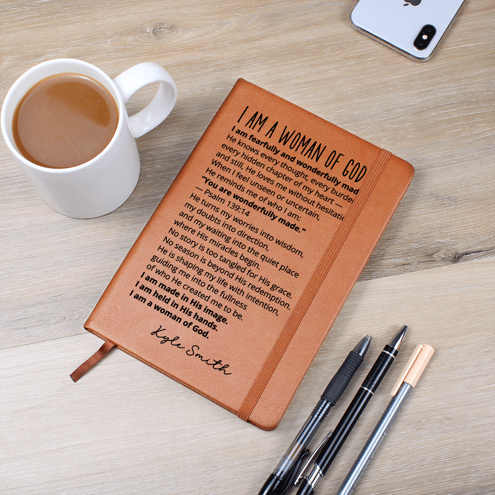Christian Woman of God Journal Personalized Faith Notebook Custom Name Inspirational Scripture Gift