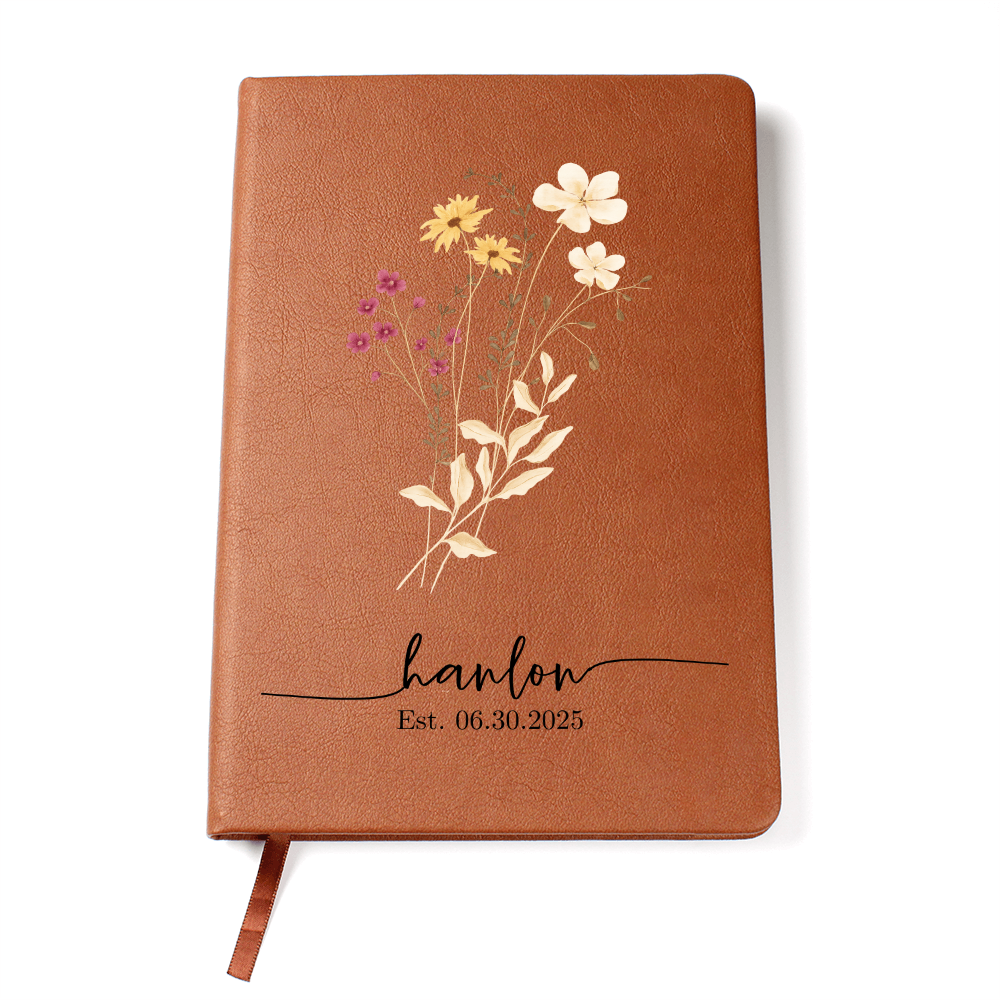 Wildflower Personalized Journal Custom Notebook For Women Personalized Gift For Her Floral Gratitude Journal Bridesmaid Gift For Mom