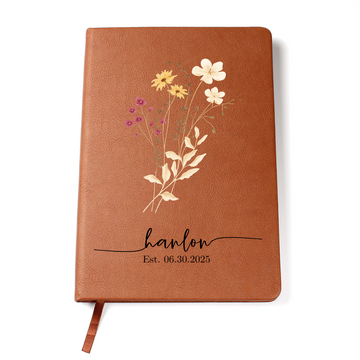 Wildflower Personalized Journal Custom Notebook For Women Personalized Gift For Her Floral Gratitude Journal Bridesmaid Gift For Mom