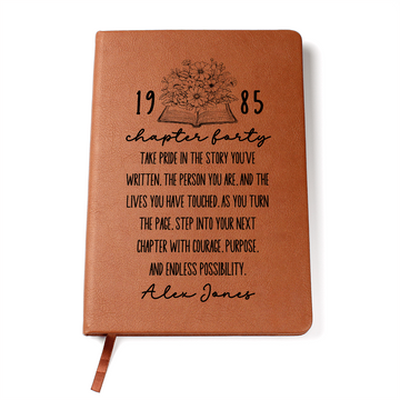 Forty Birthday Gift Best Friend Personalized Name Journal, Milestone Birthday Gift, Friend Birthday, 40th Birthday, New Chapter Journal