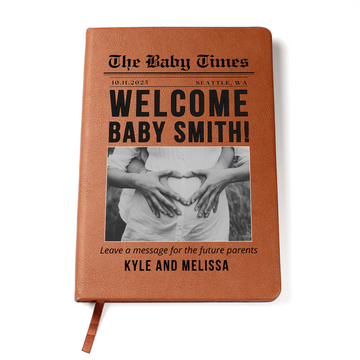 Baby Shower Guest Book- Welcome Baby Journal- Custom Guest Book- Personalized Name Journal- Wishes for Baby- Advice for Parents- Baby Advice