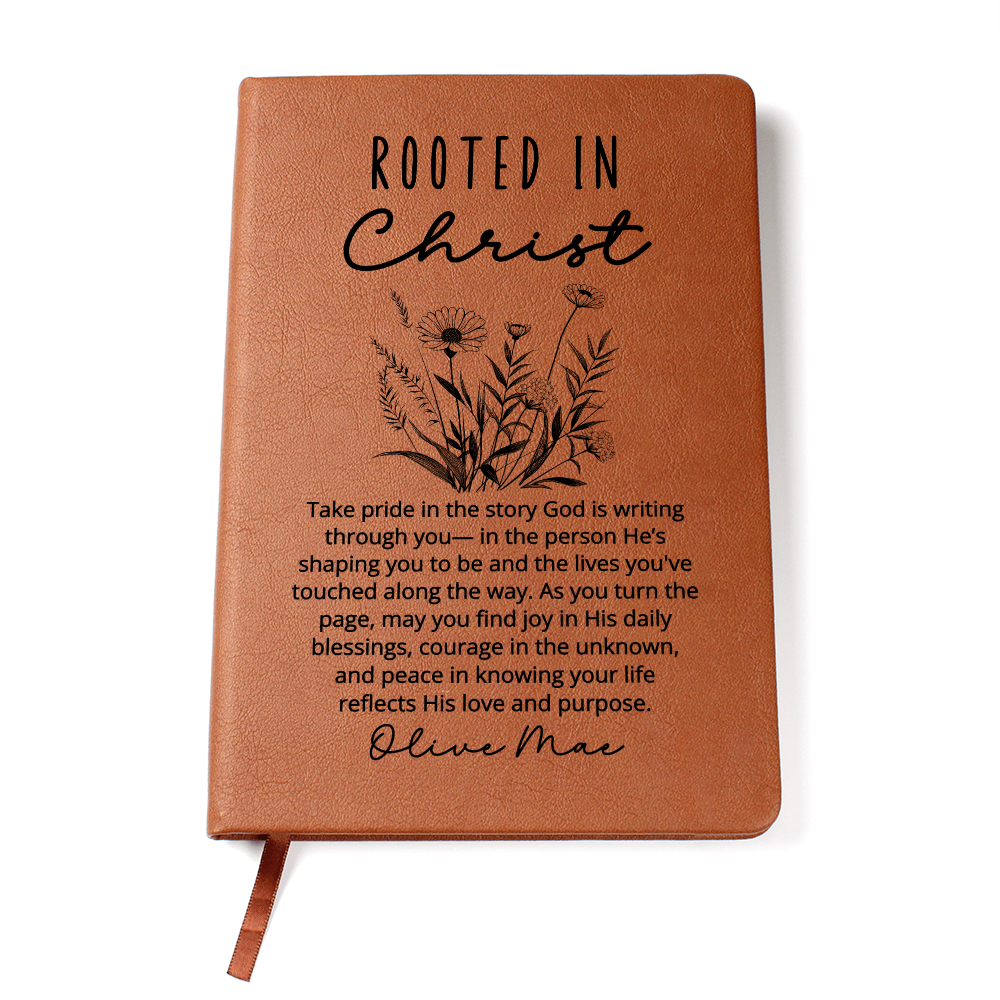 Rooted in Christ Journal – Personalized Christian Gift for Women, Faith Notebook, Daily Devotional Prayer Journal, Bible Study Gift