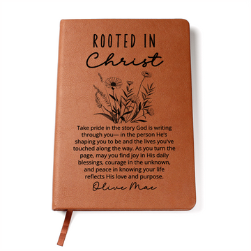 Rooted in Christ Journal – Personalized Christian Gift for Women, Faith Notebook, Daily Devotional Prayer Journal, Bible Study Gift