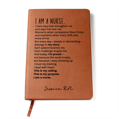 Personalized Name Nurse Gifts Vegan Leather Journal