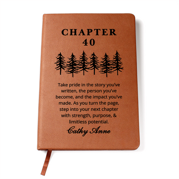 Forty Birthday Gift Best Friend Personalized Name Journal Gift for Her Bookish 40th Birthday Gift For Book Lovers, Fortieth Guestbook Tree