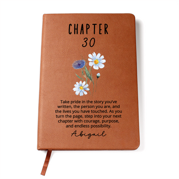 30th Birthday Gift, Chapter 30 Name Journal, 30 Years Old, Turning Thirty Notebook, 30 Years Old Gift for Her Friend Daughter Sister