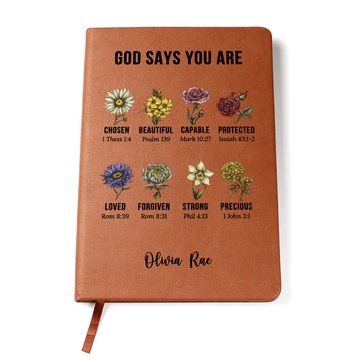 Personalized Prayer Journal For Women, Custom Positive Affirmations Journal Christian Gift Religious Gift for Girls Journal God Says You Are