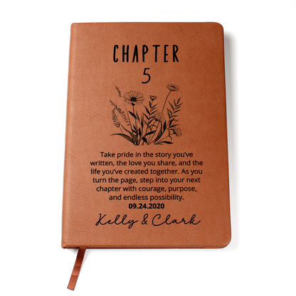 Personalized Anniversary Journal New Chapter Custom Vegan Leather Memory Book 3rd 5th 10th 25th Anniversary Gift for Couple Husband, Wife, Him, Her