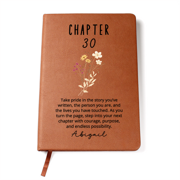 30th Birthday Gift Chapter 30 Name Journal, 30 Years Old, Turning Thirty Notebook, 30 Years Old Gift for Her or Him, Friend Daughter Sister