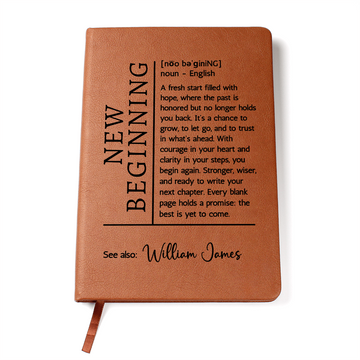 New Beginning Personalized Journal • Vegan Leather Notebook • Graduation Gift • Divorce Recovery • Healing Gift • Fresh Start Journal