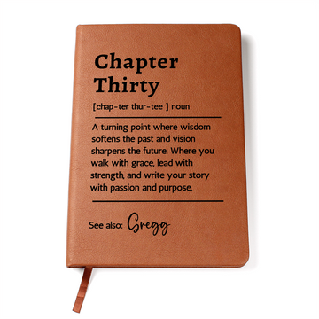 Chapter Thirty Personalized Journal, 30th Birthday Gift for Her or Him, Custom Name Journal, New Chapter Keepsake for 30 Year Old