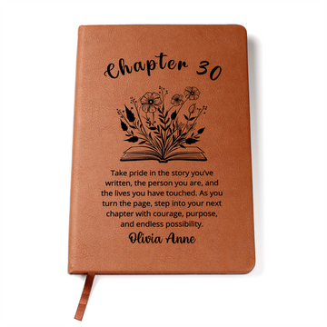 30th Birthday Gift, Chapter 30 Name Journal, 30 Years Old Turning Thirty Notebook 30 Years Old Gift for Her or Him Friend Daughter Sister