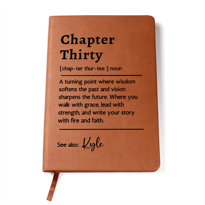 30th Birthday Gift Journal for Her or Him, Personalized Chapter Thirty Notebook with Name, Custom Milestone Keepsake for 30 Year Old