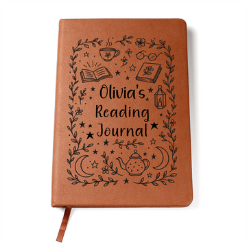 Personalized Reading Journal for Book Lovers – Custom Book Review Custom Vegan Leather Notebook Gift for Women, Teens, Teachers, Students