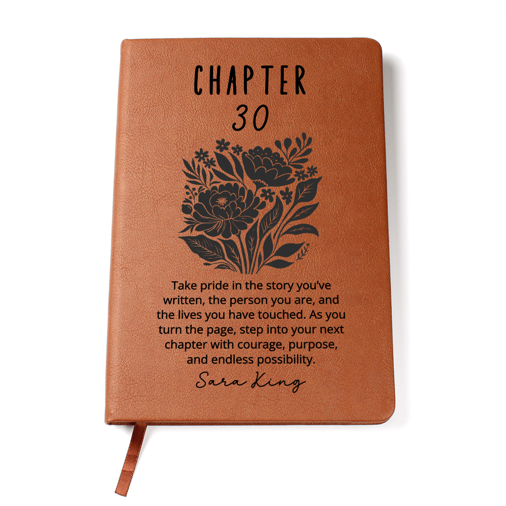 Linocut Chapter 30 Journal Personalized 30th Birthday gift for her, Notebook for turning 30, Milestone journal for best friend Sister Daughter