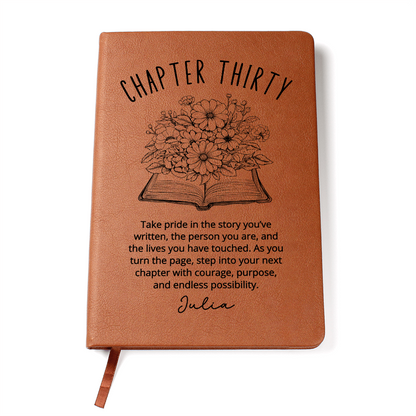 30th Birthday Gift Chapter 30 Name Journal, 30 Years Old, Turning Thirty Notebook, 30 Years Old Gift for Her or Him, Friend Daughter Sister