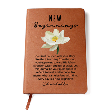 Christian New Beginnings Journal Gift for Her – Faith-Based Lotus Flower Notebook – Encouragement, Divorce, Sobriety, Recovery Gift