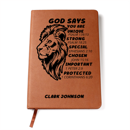 God Says You Are Personalized Prayer Journal for Men – Custom Name Faith Notebook Christian Gift for Dad, Husband, Son, Nephew, or Teen Boy