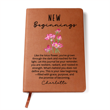 Personalized Lotus Flower Journal for Her – New Chapter Encouragement Gift – Divorce, Healing, Self Love, Recovery, Fresh Star Notebook